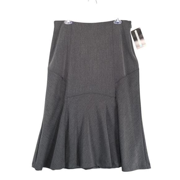 NWT Requirements Gray Patchwork A-Line Midi Skirt Sz 10 Trail Blazer Career Goth - Picture 1 of 10